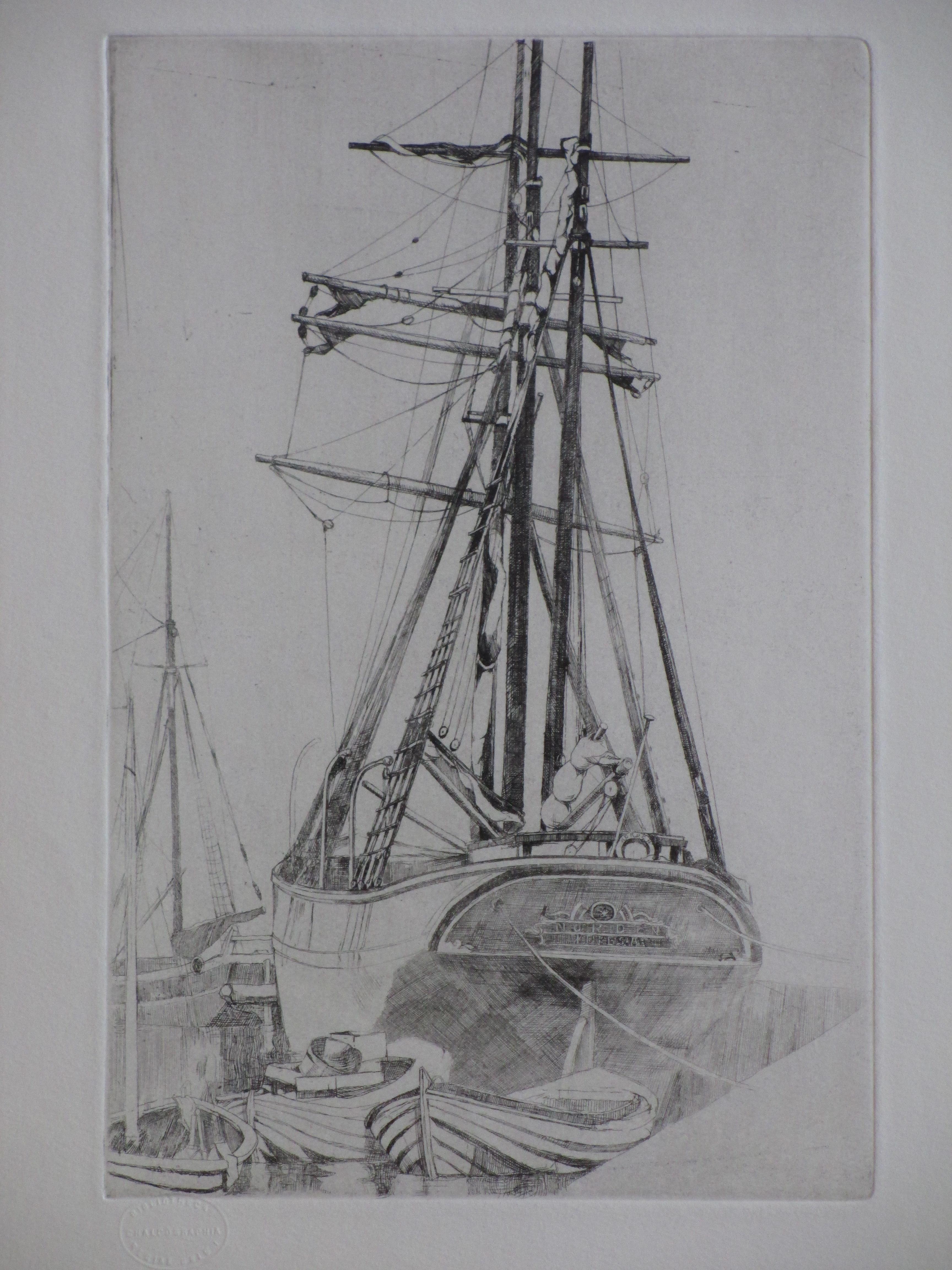 Rudolf Schonberg - Deense haven - Ets verkocht voor € 40!