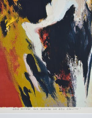 Mattie Schilders - Gele rotsen als wolken om een bergtop - Ingelijst - Groot kopen? Bied vanaf 50!