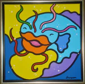 Shunyam - Am I not gorgeous (schilderij, mooi gelijst) verkocht voor € 225!