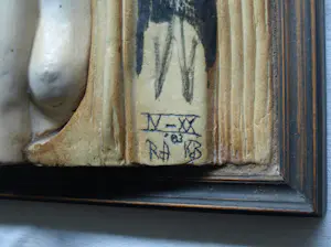 Klaas de Boer - & Reinier den Adel : Reliëfbeeld van keramiek , Keramisch tableau - 1983 kopen? Bied vanaf 500!