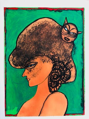 Corneille - sans titre (vrouw met kat) kopen? Bied vanaf 325!