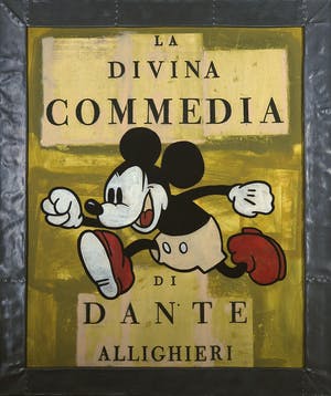 Jan Bollaert - Gemengde techniek op board, Mickey la Divina - Ingelijst (Zeer Groot) kopen? Bied vanaf 100!