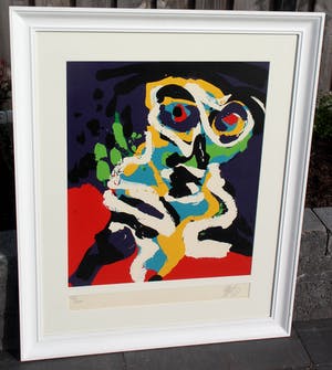 Karel Appel - Grote ingelijste litho - 1977 kopen? Bied vanaf 1695!