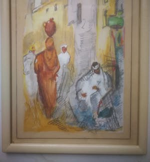 Niet of onleesbaar gesigneerd - Oosters stadsgezicht met figuren. kopen? Bied vanaf 1!