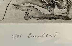 Lucebert - Ets Nr. 5 - Geheel nieuw ingelijst - met bies kopen? Bied vanaf 130!