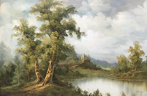 Niet of onleesbaar gesigneerd - C4345 - Landschap kopen? Bied vanaf 10!