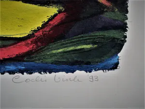 Cocki Vink - Expressionsitisch Acrylverf op textiel - "liggend naakt in bloem" gesigneerd kopen? Bied vanaf 31!