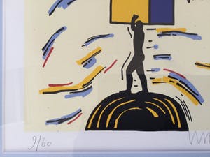 Hans Wap - "Nieuwe woning" (2007) | zeefdruk in nieuwstaat - ingelijst kopen? Bied vanaf 45!