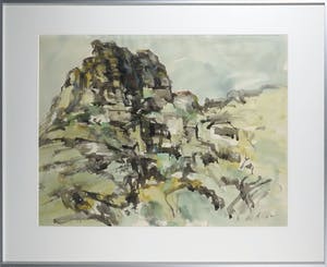 Willy Rieser - Aquarel, Le roc d'Alric - Ingelijst kopen? Bied vanaf 50!