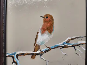 Henk Poeder - Schilderij met een Roodborstje kopen? Bied vanaf 65!