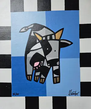 Jacqueline Schäfer - lot van 2 koeien zeefdrukken kopen? Bied vanaf 50!