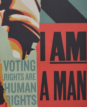 Shepard Fairey - Groot formaat - Voting Rights Are Human Rights - Gesigneerd kopen? Bied vanaf 85!