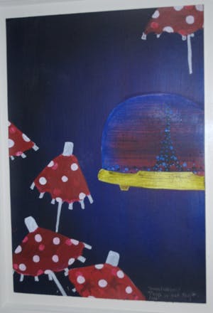 Tomas Hillebrand - Parijs is niet Parijs - mooi ingelijst olieverfschilderij kopen? Bied vanaf 45!