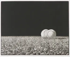 Joop Vegter - Mezzotint, Tennisballen op grind kopen? Bied vanaf 100!