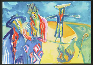 Joe Wols - Lot van vier gouaches/aquarel, Divers kopen? Bied vanaf 1!