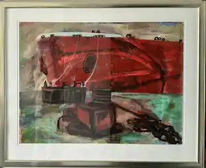 Matilde Zijp - Het rode schip (groot origineel werk) vendu pour 70€ !