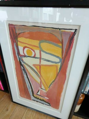 Bram van Velde - ABSTRACTIE / KLEURLITHO / 102x69cm / KADER / SIG kopen? Bied vanaf 405!