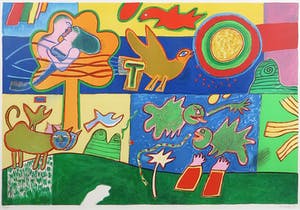 Corneille - Zeefdruk, Zonder titel- Ingelijst ( Zeer Groot) kopen? Bied vanaf 400!