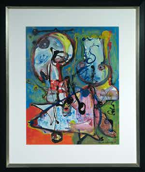 Jan te Wierik - Gemengde techniek op papier, Zonder titel - Ingelijst (Groot) verkocht voor € 750!