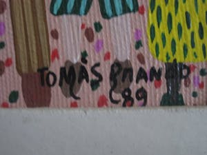 Niet of onleesbaar gesigneerd - Brazilie Rio naief acryl/doek "Kinderen op Plein" gesigneerd kopen? Bied vanaf 1!