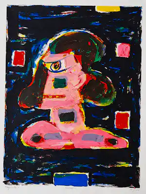Alphons Freijmuth - Grote kleuren lithografie "vrouwelijk naakt / Marion" potloodgesigneerd vendu pour 60€ !