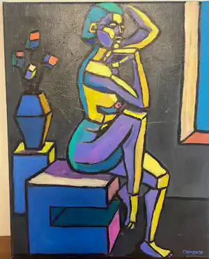 Laurent Chimento - Portrait cubiste de femme nue kaufen? Bieten Sie von 420!