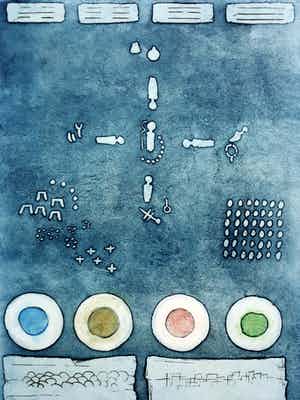 Jan Montyn - Chonyid Bardo - Non formation de pense, aquatint ets (kleine oplage) verkocht voor € 115!