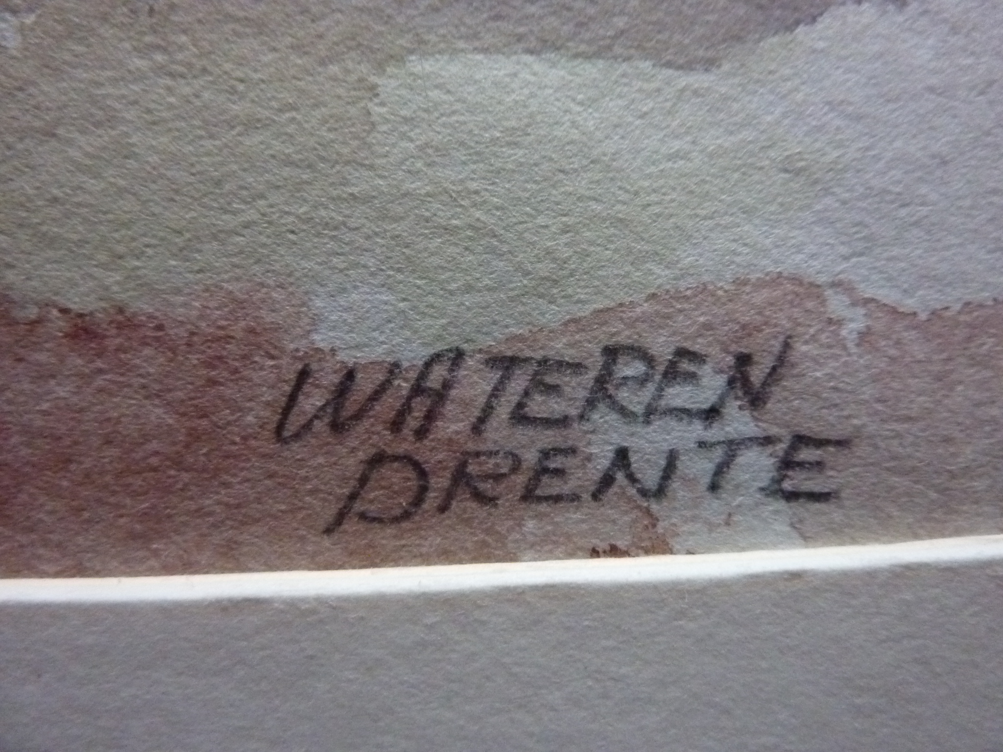 Han Krug - Aquarel "Wateren Drente" kopen? Bied vanaf 40!