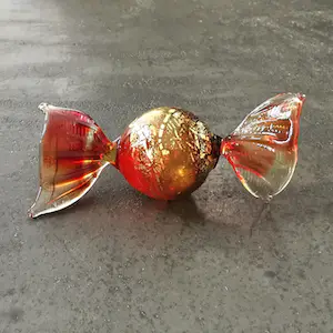 Seguso - Murano Goud & Aventurine Glas Snoepjes (8) - Bonbons - Sweets - Kunst - Venetië kopen? Bied vanaf 90!