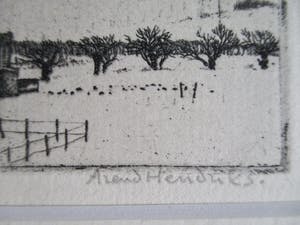 Arend Hendriks - Ets landschap kopen? Bied vanaf 35!