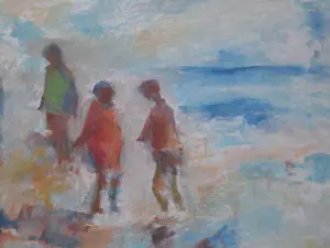 Jelle Hoogstra - Vrolijk strand tafereel kopen? Bied vanaf 79!