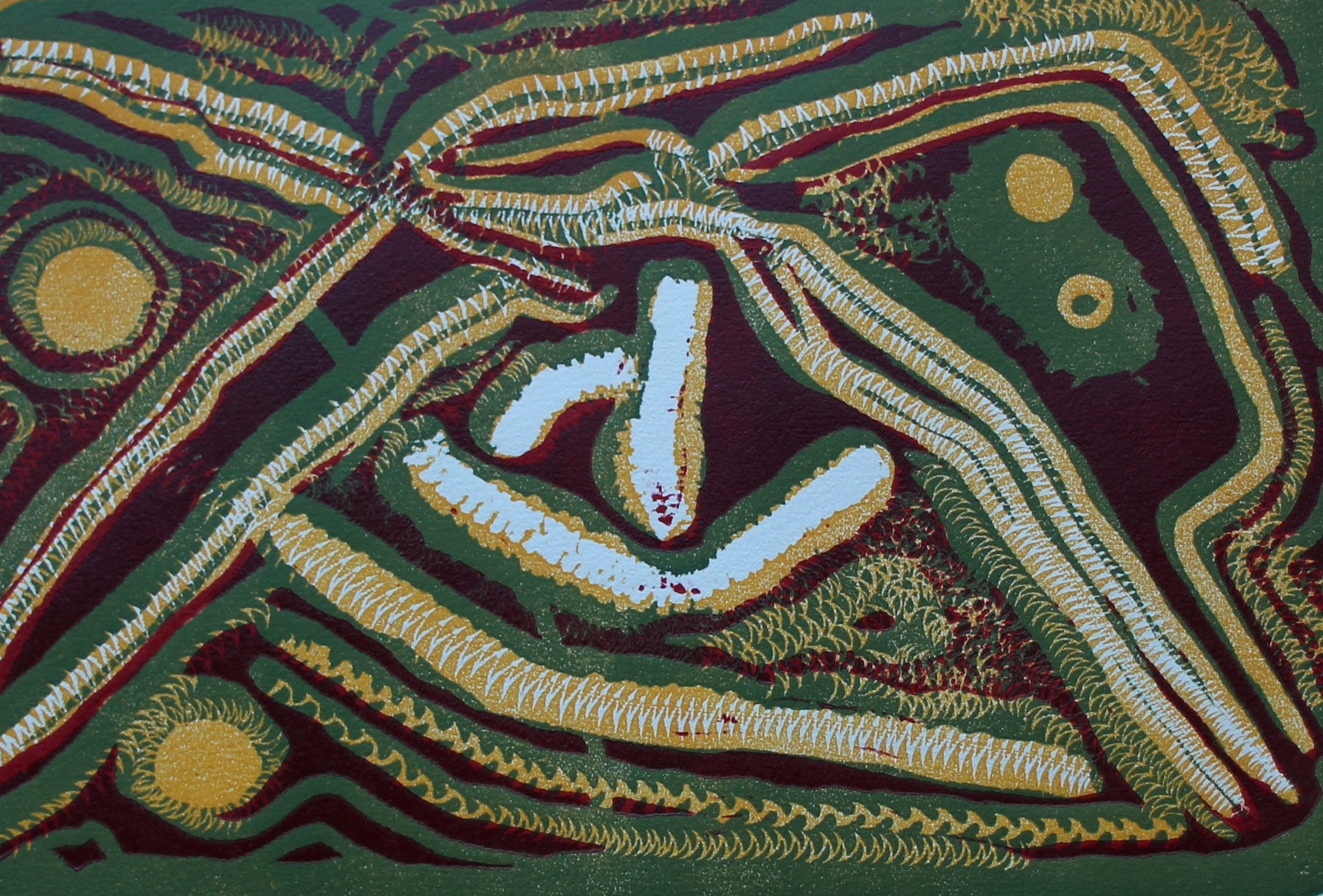 Henc van Maarseveen - Linosnede: Abstracte compositie-1966 verkocht voor € 45!