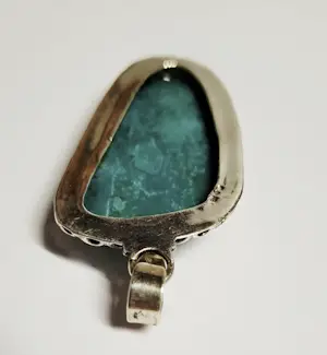 Nieuwe grote zilveren hanger met topaas turquoise kopen? Bied vanaf 75!