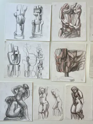 Jan Keustermans - Lot van 10 atelierschetsen kopen? Bied vanaf 95!