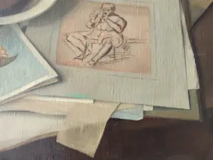 Jan Schouten - Realistisch stilleven met kunstenaarsattributen kopen? Bied vanaf 400!