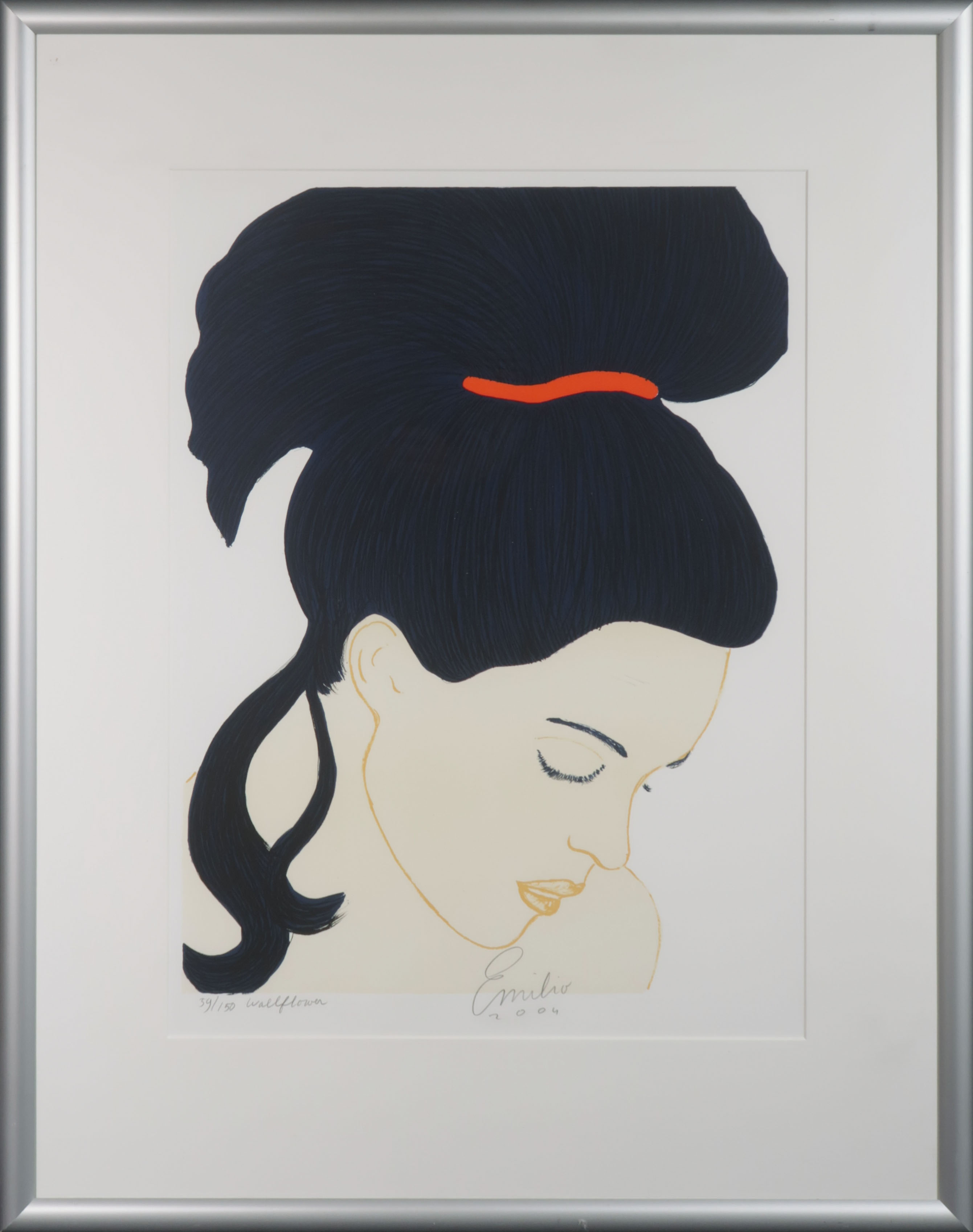 Emilio Kruithof - Zeefdruk, Wallflower - Ingelijst verkocht voor € 150!