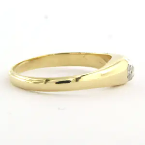 14k gouden ring met roos geslepen diamant tot. 0.15ct – G/H - SI kopen? Bied vanaf 310!