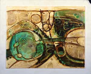 Jack Harden - Gemengde techniek op board, De paludische verdediger - Ingelijst verkocht voor € 60!