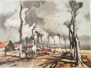 Ferdinand Luigini - Gekleurde Ets - La route de Dunkerque kopen? Bied vanaf 75!