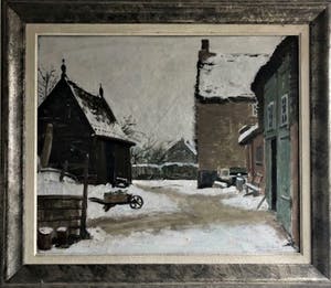 Willem Witjens - Winters Nederhemert - Olieverf kopen? Bied vanaf 350!