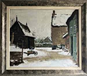 Willem Witjens - Winters Nederhemert - Olieverf verkocht voor € 350!