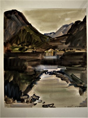 Hein Stork - GROTE impressionistische Gouache Fjord bij Vang Noorwegen" gesigneerd kopen? Bied vanaf 10!