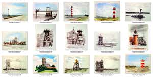 Frans Room - Lot van 15 originele tekeningen - Bakens en boeien Zuid Holland verkocht voor € 150!