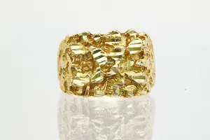 Acheter15 - Surinaamse - massief 18 Krt - geelgouden unisex "nugget" ring? Enchérissez de 540!