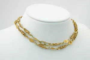 Lang Surinaams 18Krt geel-gouden zg. "Piet-Piet"of Nugget collier -  gekeurd kopen? Bied vanaf 100!