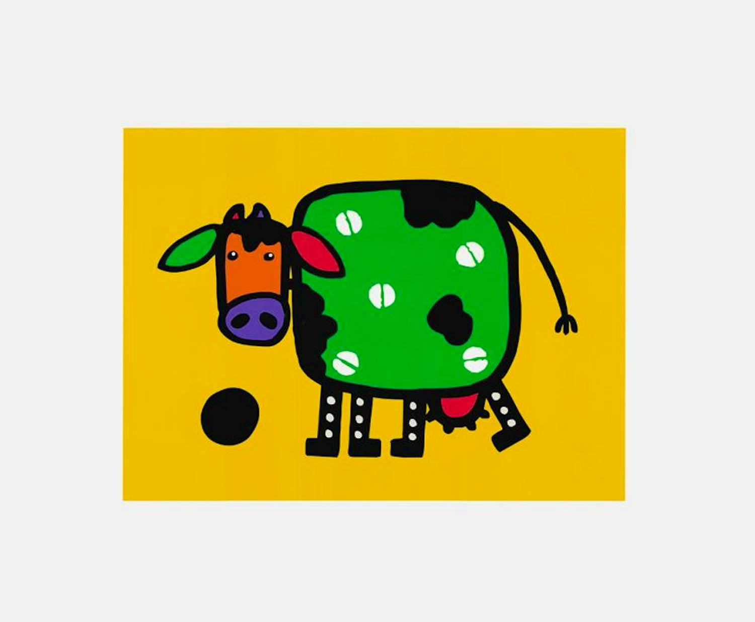 Franz Basdera - Kleurenzeefdruk COLOURED COW Handgesign. kopen? Bied vanaf 70!