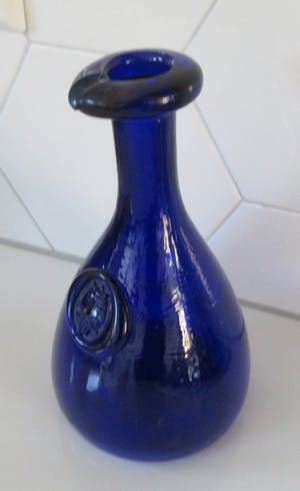 Holmegaard - Cobalt blauw Viking fles karaf ontwerp Ole Winther in 1955 kopen? Bied vanaf 36!