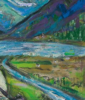 Frans Wiegers - Olieverf op doek, Berglandschap - Ingelijst kopen? Bied vanaf 1!