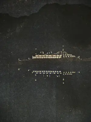 Peter Bes - Grote & unieke - 1980 - artist proof Ets/aquatint "Hotel du Lac" met opdracht kopen? Bied vanaf 1!