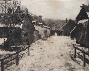 Willem Witjens - Boerderij Nederhemert in de Winter - Ets kopen? Bied vanaf 55!